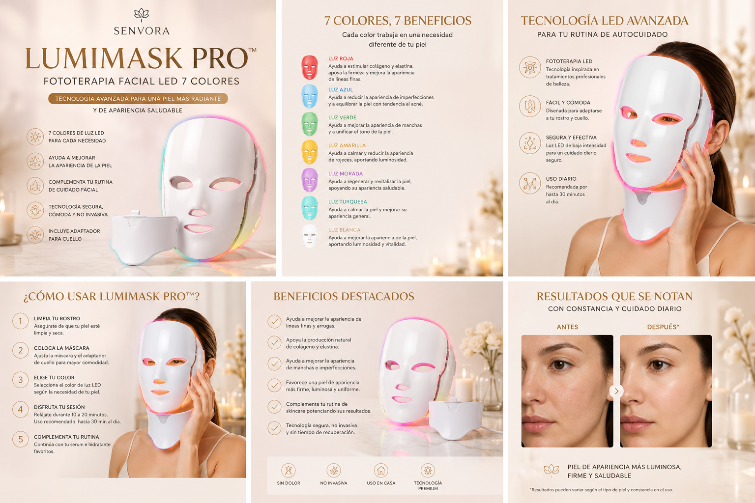 LumiMask Pro™ | Fototerapia Facial LED