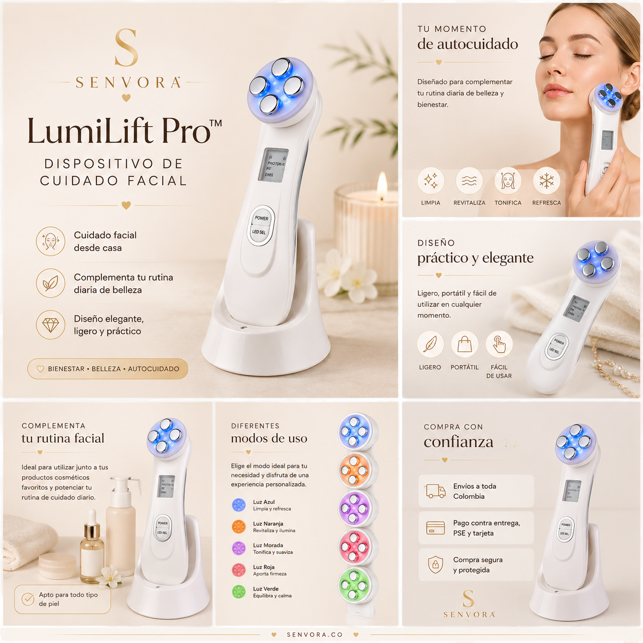 LumiLift Pro™ | Dispositivo de Cuidado Facial SENVORA