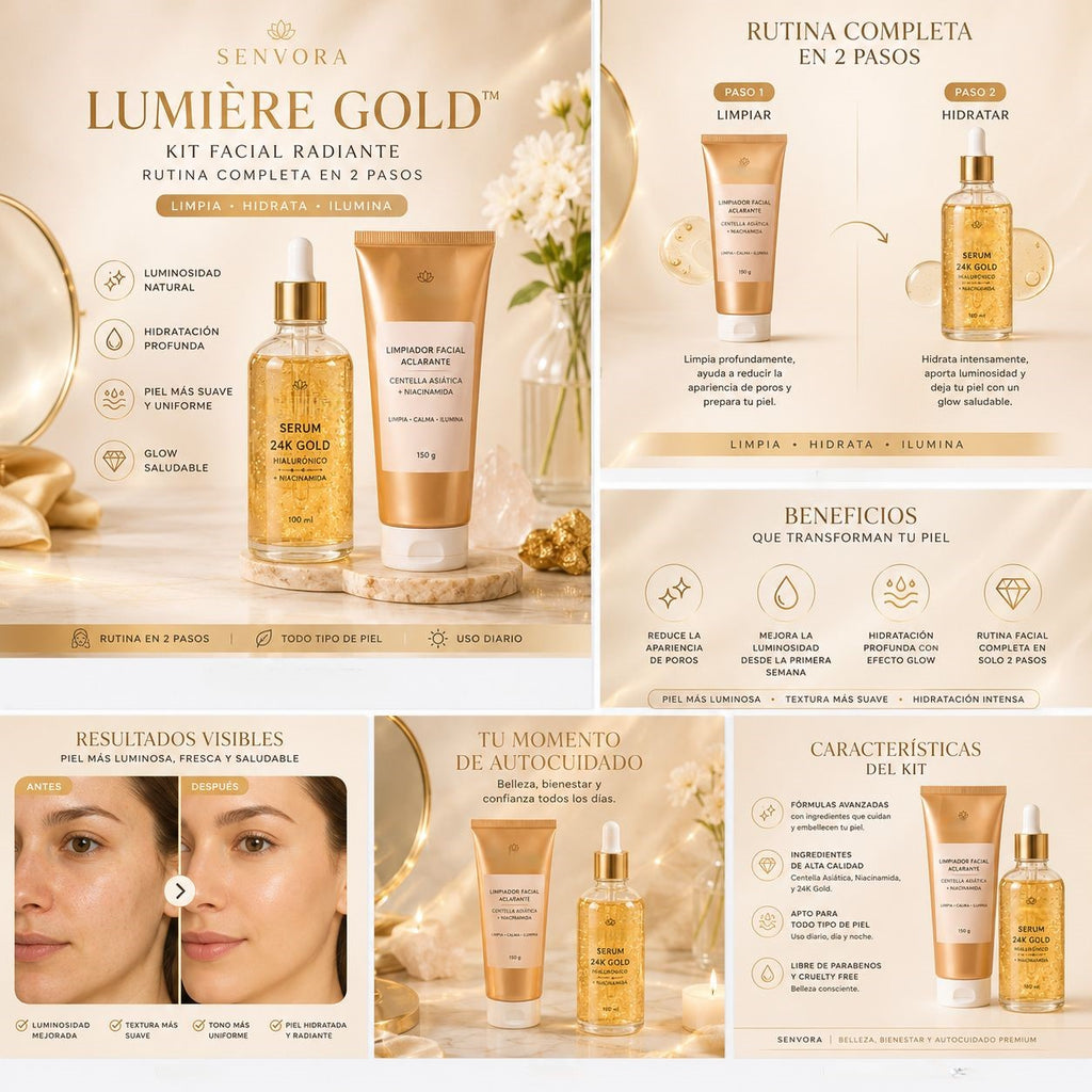 Lumière Gold™ | Kit Facial Radiante SENVORA