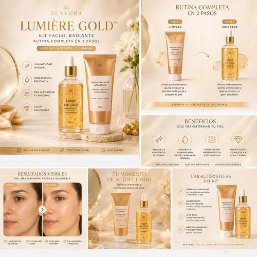 Lumière Gold™ | Kit Facial Radiante SENVORA